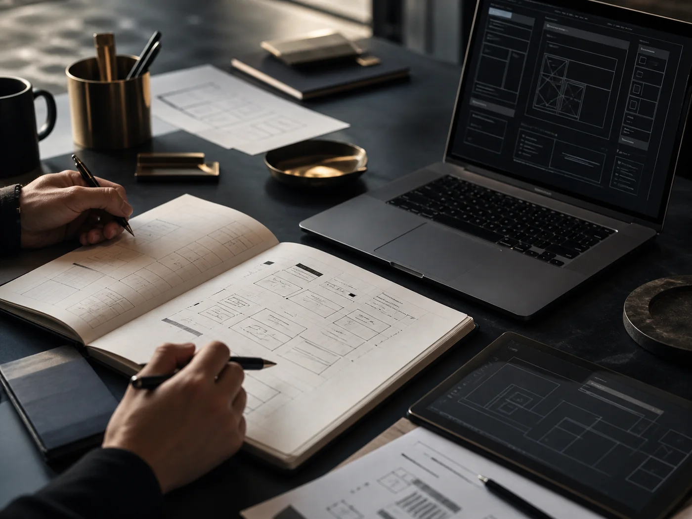 Digital product planning with wireframes and software architecture